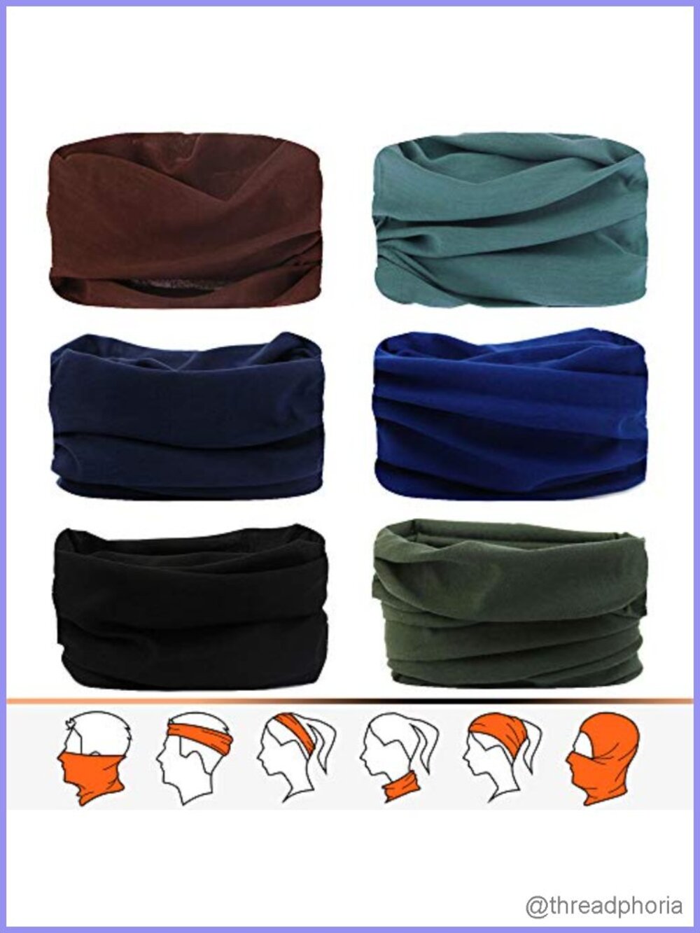 Multifunctional Neck Gaiter Face Mask Headband Balaclava Microfiber